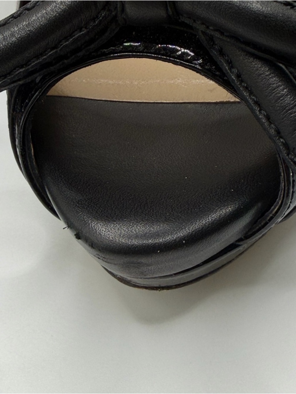 Valentino Garavani | Black Patent Leather Slingback Heels Bow Peep Toe |  36 - Picture 16 of 16